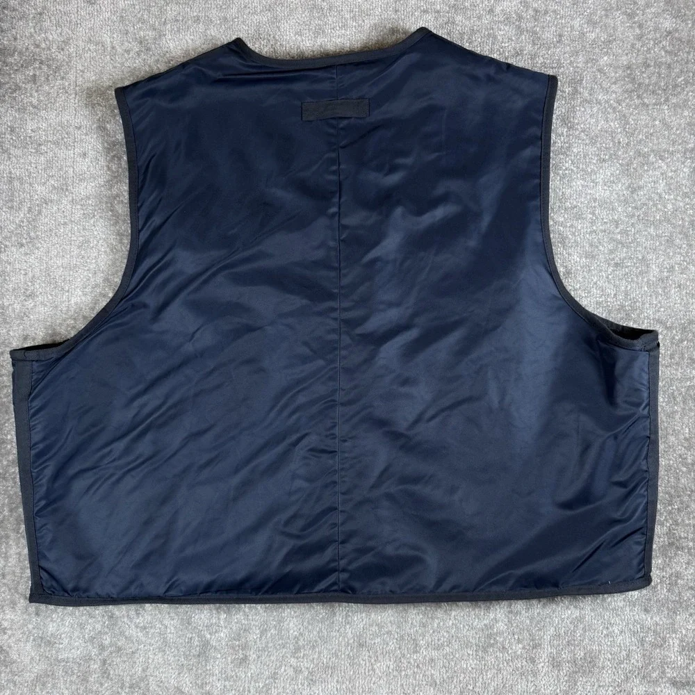 Zara DNWR Vest Men's XXL Navy Blue Full Zip Nylon Lined Utility Military